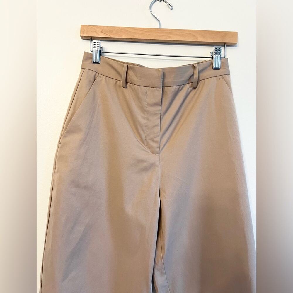 ZARA Women's Size Small Light Brown Wide-Leg Satin Trousers High-Waisted Pants S - Picture 6 of 12